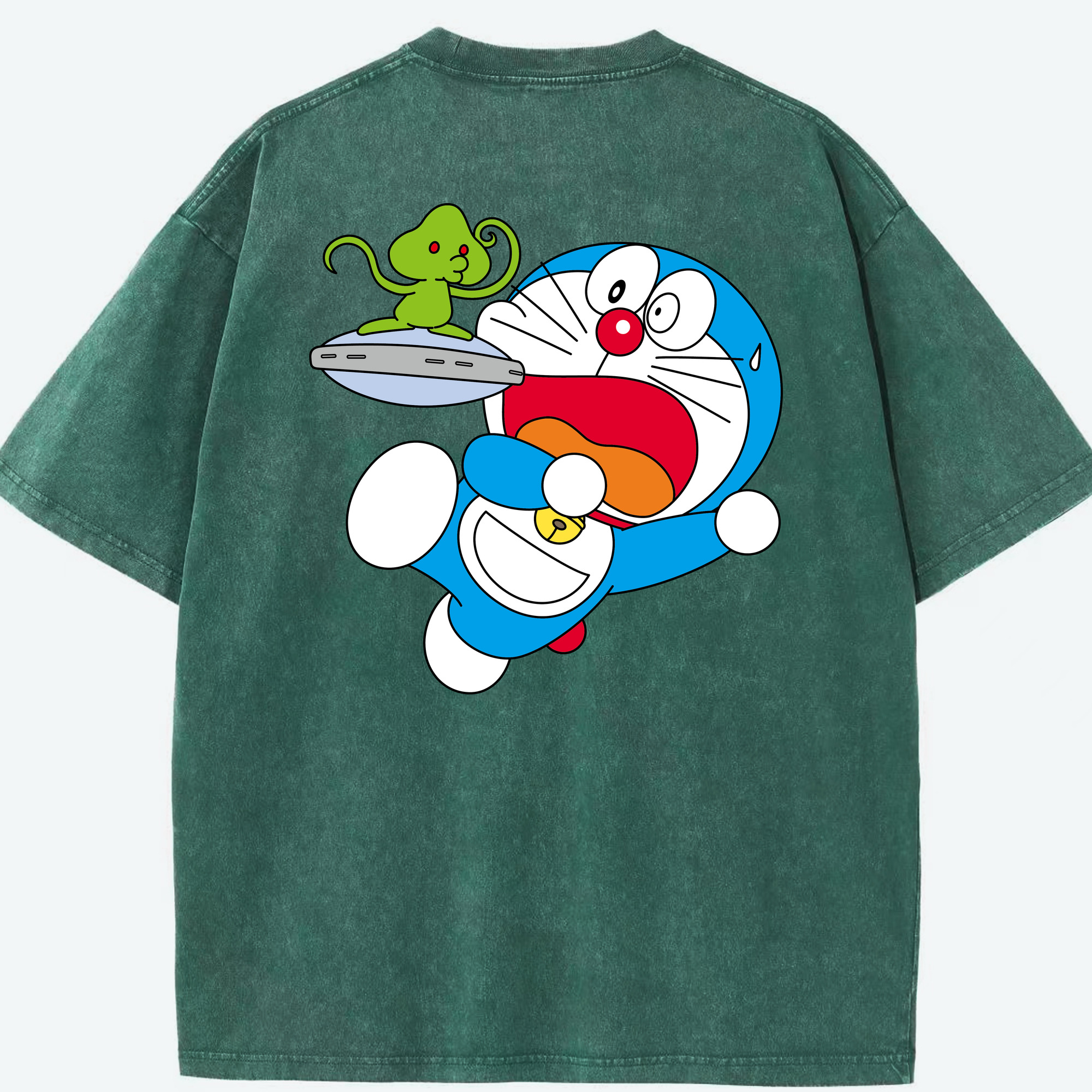 （画像用） ドラえもん Doraemon 綿100% ヴィンテージ風 半袖Tシャツ（背面プリント）